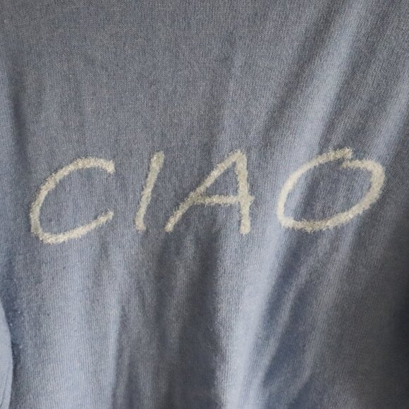 Bartolini 'Ciao' Wool Cashmere Blue XL Italian Knit Long Sleeve Crew Sweater - Picture 5 of 11